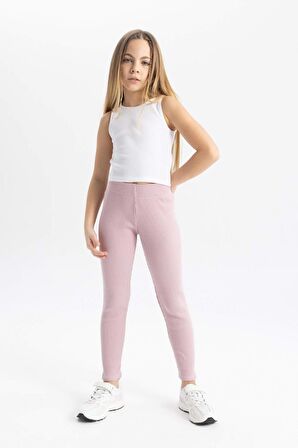 DeFacto Kız Çocuk Uzun Boy Fitilli Kaşkorse Basic Düz Tayt B6403A824SMPN426