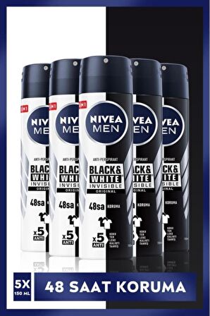 Nivea Men Erkek Sprey Deodorant Black&white Invisible Original 48 Saat Anti-perspirant Koruma 150ml