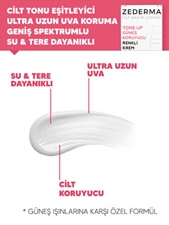 Zederma Güneş Kremi Ton Up Pembe Fluid Spf50+ Ultra Yüksek Koruma 50ml