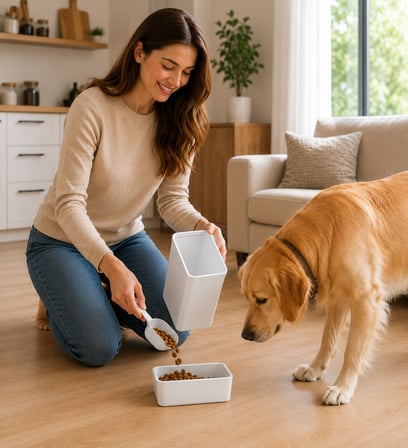 3 Litre Evcil Hayvan Mama Saklama Kabı Köpek Kedi Maması Saklama Kutusu Vakumlu Kapak + Mama Küreği Hediye
