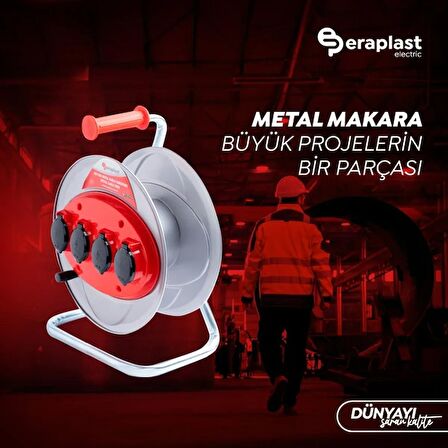 Asyagrup Eraplast Boş Kablo Makarası / Metal Kasa - 4 Prizli