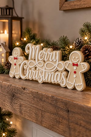 Zencefilli Kurabiye Adam Mutlu Noel Tabelası Sevimli Dekoratif Biblo