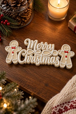 Zencefilli Kurabiye Adam Mutlu Noel Tabelası Sevimli Dekoratif Biblo