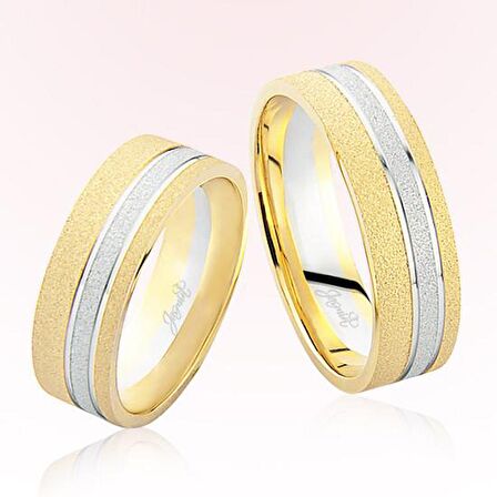 Sarı Beyaz Altın Alyans 7201