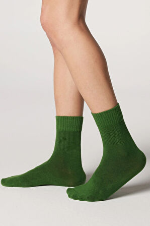 Nova Socks Erkek 4'lü Bambu Lastiksiz Sıkmayan Diyabetik Bilek Çorap / Yeşil-Bej-Bordo-Kahve