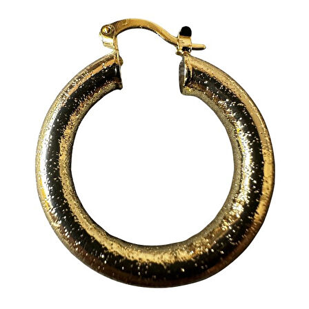 Uretti - İREM 3914 7938 Parıltılı Halka Model Tasarım Küpe