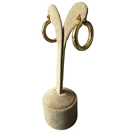 Uretti - İREM 3914 7938 Parıltılı Halka Model Tasarım Küpe