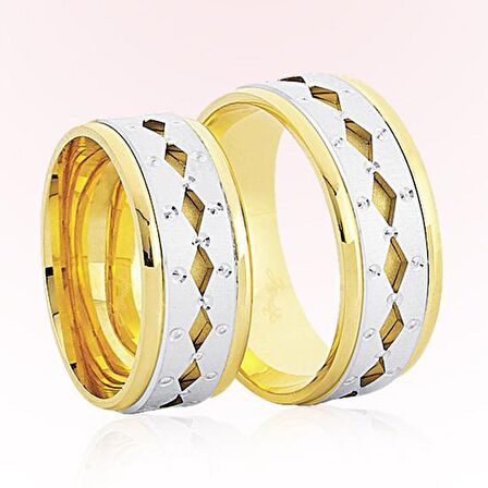 Sarı Beyaz Altın Alyans 7202