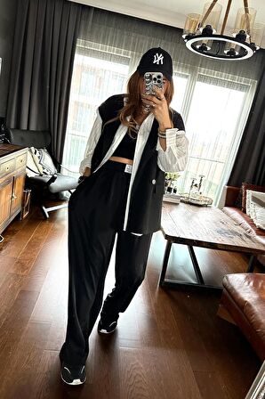 Oversize Blazer Yelek Siyah