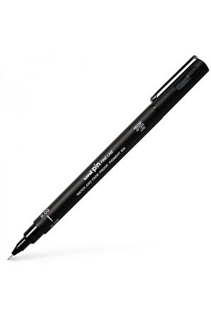 Uni-Ball Pin 0.03 Fine Line Kesik Uçlu Kalem Fine Liner Drawing Pen Siyah PIN003-200 (12 Li Paket)