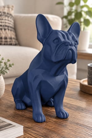 Fransız Bulldog Figürlü Dekoratif Biblo - 19cm