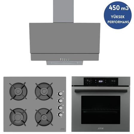 Alveus AFM Serisi FC-38 Cam Antrasit-Gri  3'lü Ankastre Set ( FM7710 + FM2210 + FM3407 )