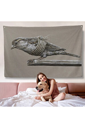 Özgürlük Duvar Örtüsü - Kanatları Bağlı Kuş-7203