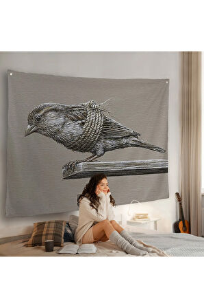 Özgürlük Duvar Örtüsü - Kanatları Bağlı Kuş-7203