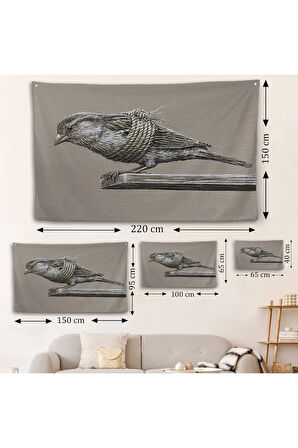 Özgürlük Duvar Örtüsü - Kanatları Bağlı Kuş-7203