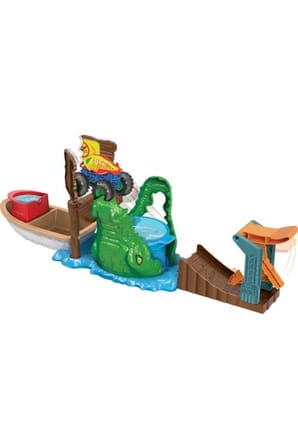 Mattel Oyuncak Hot Wheels Monster Trucks Renk Değiştiren Araçlar Timsahdan Kaçış Oyun Seti HGV14