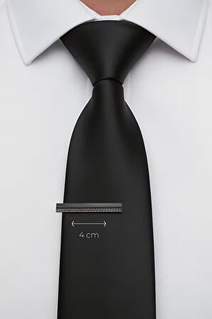 Slim Noktalı Gri Kravat İğnesi