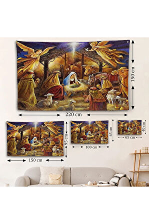 Hz İsanın Doğuşu Duvar Örtüsü - Hırıstiyan Hediyesi-7205