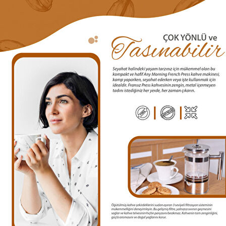 Any Morning FF110 Kahve ve Bitki Çayı için French Press 600 ML