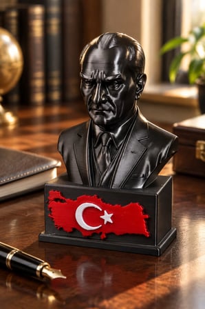 Atatürk ve Türkiye Figürlü Dekoratif Biblo - 15cm