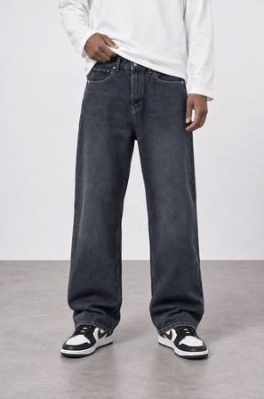 Erkek Baggy Jean Tint Mavi