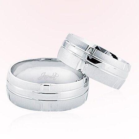 Harem Altın Beyaz Altın Alyans 7207