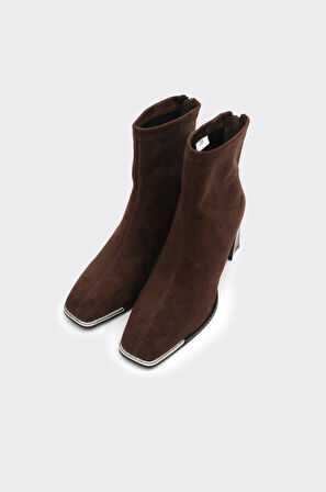 Topuklu Arkadan Fermuarlı Kadın Bot