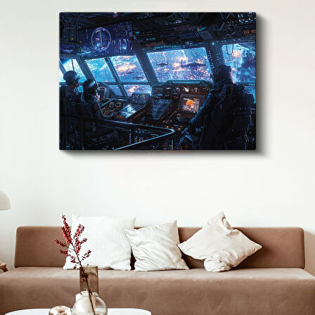 Uzay Gemisi - Kontrol Paneli Anime Kanvas Tablo