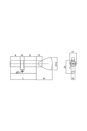 İto Kilit 754T/68K Bilyalı Mandallı Çelik Kapı Silindiri Barel 68 mm (26+10+32 mm)