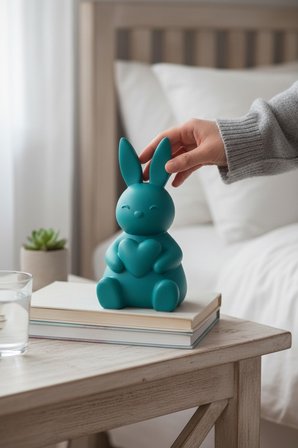 Kalp Tavşan Figürlü Dekoratif Biblo