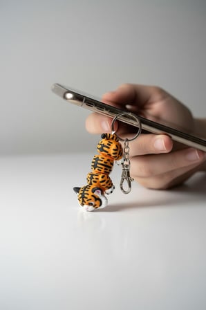 Kaplan Figürlü Hareketli Anahtarlık