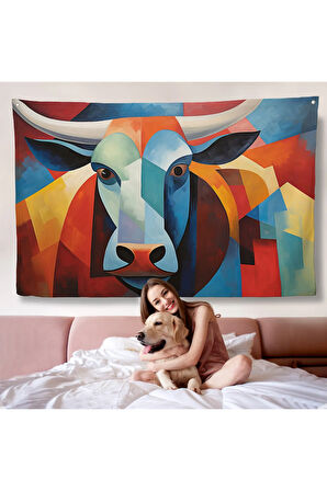Soyut Boğa Duvar Örtüsü-7209