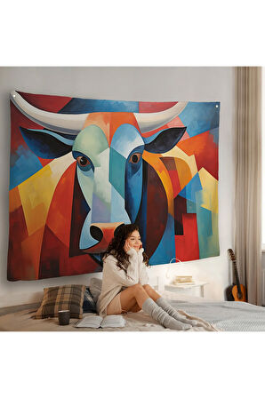 Soyut Boğa Duvar Örtüsü-7209