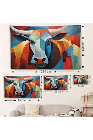 Soyut Boğa Duvar Örtüsü-7209
