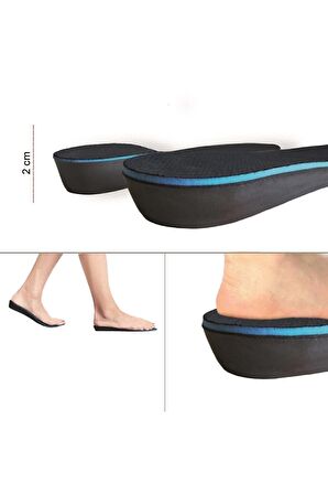BU02 - 2 Cm Boy Uzatıcı | Gizli Topuk Yükseltici, Yastıklamalı Boy Uzatma Iç Tabanlık