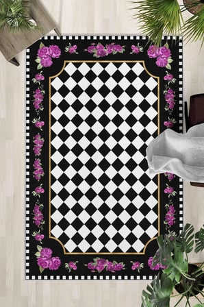 Kaymaz Taban Yıkanabilir Halı – Mutfak, Salon, Yatak Odası için Modern Dijital Baskı Halı (SLNHALI88