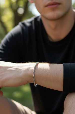 Örgü Model Erkek Çelik Bileklik – Gümüş Renk 3 mm Kararmaz Zincir