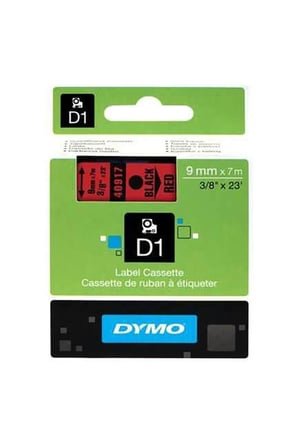 Dymo D1 Şerit 9 Mm X 7 Metre Kırmızı/ Siyah 40917