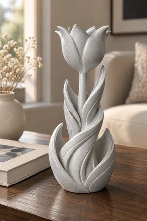 Spiral Lale Çiçeği Figürlü Dekoratif Biblo