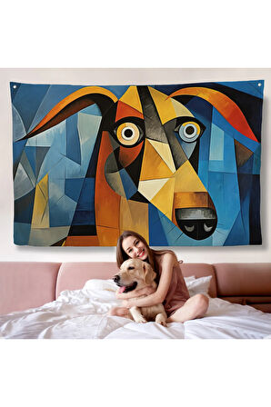 Pablo Picasso Tarzında Soyut Köpek Duvar Örtüsü-7212