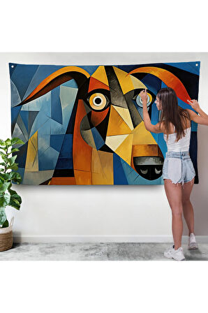 Pablo Picasso Tarzında Soyut Köpek Duvar Örtüsü-7212