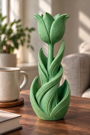 Spiral Lale Çiçeği Figürlü Dekoratif Biblo