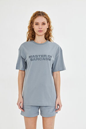  Kadın Master Of Sarcasm Baskılı Kısa Kollu %100 Pamuk Tişört