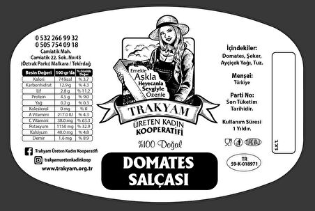 Ev Yapımı Katkısız Domates Salçası (660GR)