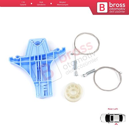 VW Jetta MK6 A6 IV 2010-2018 5C6 5C6839461 İçin Elektrikli Arka Sol Cam Kriko Tamir Seti