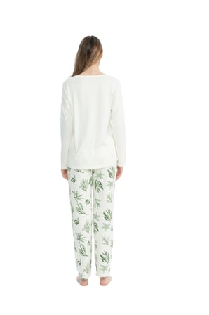 U.S. Polo Assn. Kadın Uzun Kollu Yuvarlak Yaka Pijama Takımı S25106