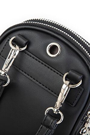 Nas Bag Çapraz Çanta Gümüş Taşlı