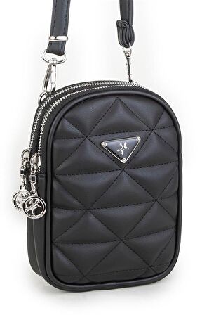 Nas Bag Çapraz Çanta Siyah Kapitone