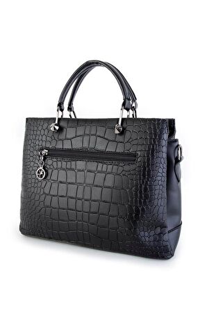 Nas Bag Kadın El Çantası Baskılı - Siyah