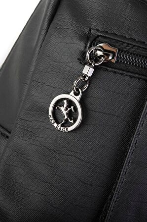 Nas Bag Kadın Sırt Çantası - Siyah Yıkamalı